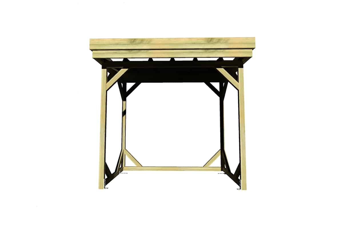 Sans Marque - ABRI Bûches en Bois - 2,8m2 - 2,15x1,31m - Pin Sylvestre traité Autoclave - Surface Int : 1,8m2 / 3 stères / Abri Français - Image 2