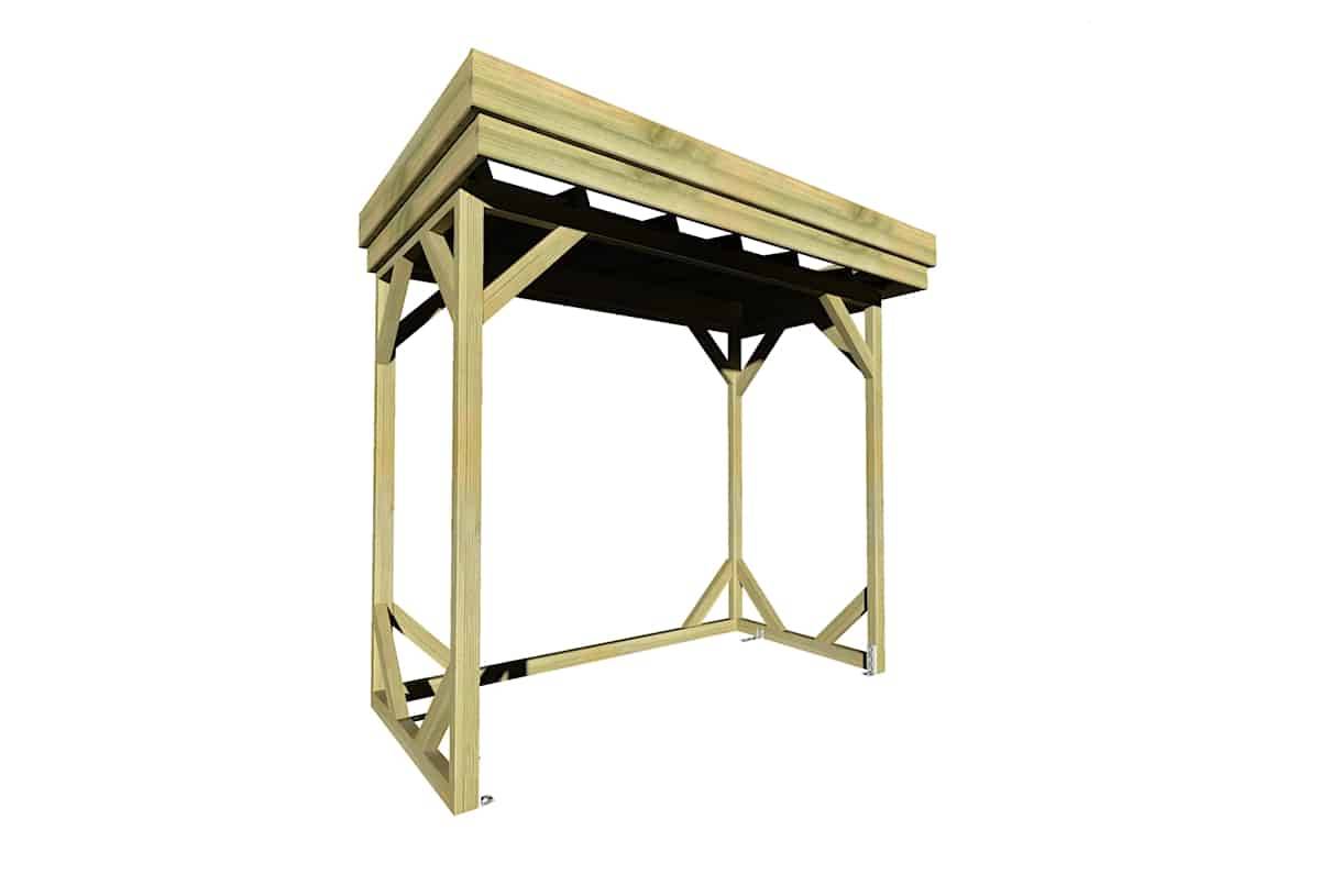 Sans Marque - ABRI Bûches en Bois - 2,8m2 - 2,15x1,31m - Pin Sylvestre traité Autoclave - Surface Int : 1,8m2 / 3 stères / Abri Français - Image 1