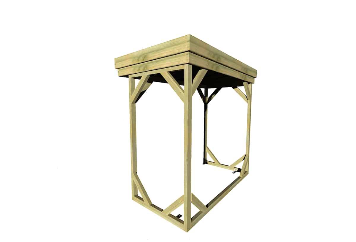 Sans Marque - ABRI Bûches en Bois - 2,8m2 - 2,15x1,31m - Pin Sylvestre traité Autoclave - Surface Int : 1,8m2 / 3 stères / Abri Français - Image 4