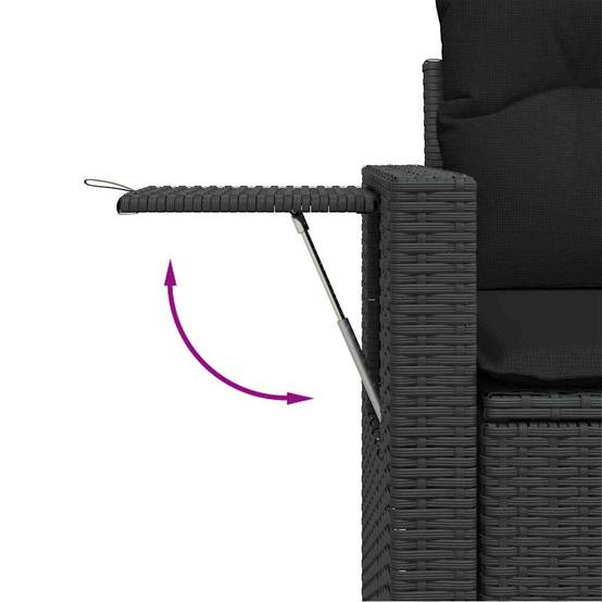 ComfortXL - Salon de jardin 8 places polyrotin et acacia avec hauteur réglable pour repas en extérieur Noir – ComfortXL Outdoor Living - Image 9
