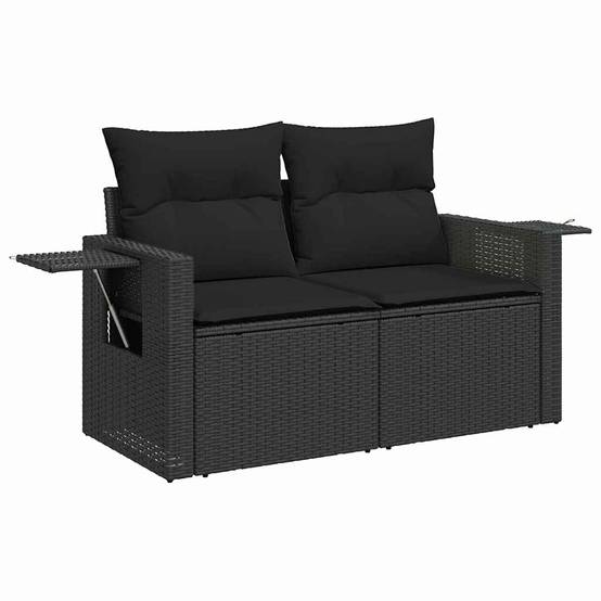 ComfortXL - Salon de jardin 8 places polyrotin et acacia avec hauteur réglable pour repas en extérieur Noir – ComfortXL Outdoor Living - Image 6