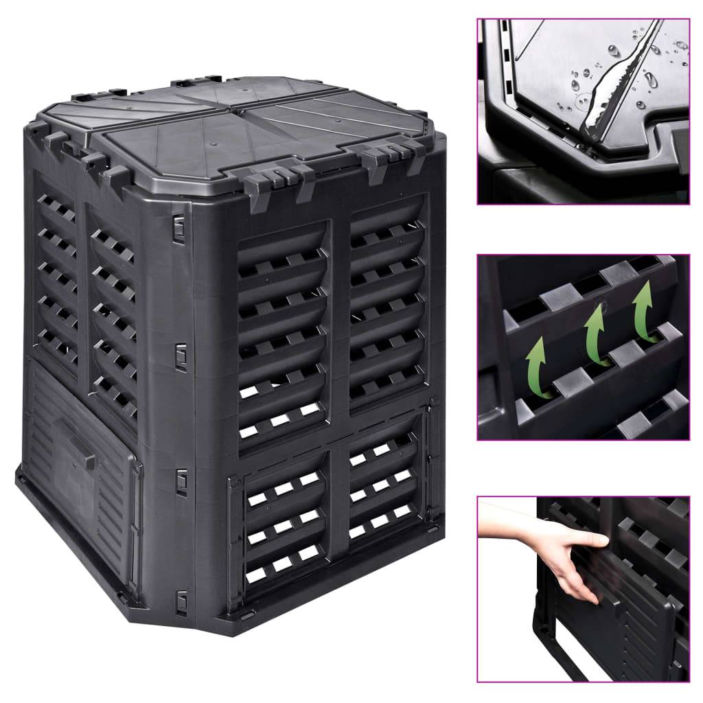 ComfortXL - Composteur de jardin 360 L en plastique pour déchets organiques Noir – ComfortXL Outdoor Living - Image 1