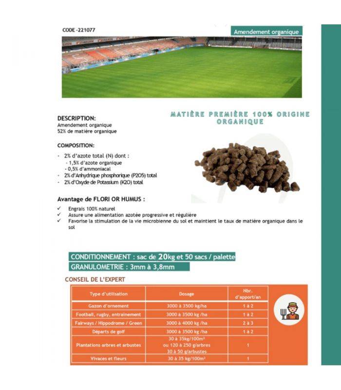 Engrais organique Flori Or Humus 20 kg 100% naturel, pour potagers et plantations - Florivert NEG02046 - Image 4