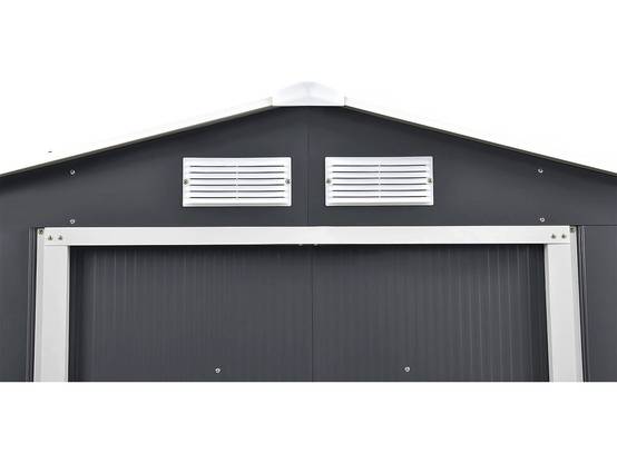 Abri De Jardin Métal - "vegas" - 5.29 M² Avec Panneaux Solaires - Gris -habitat Et Jardin - Image 5