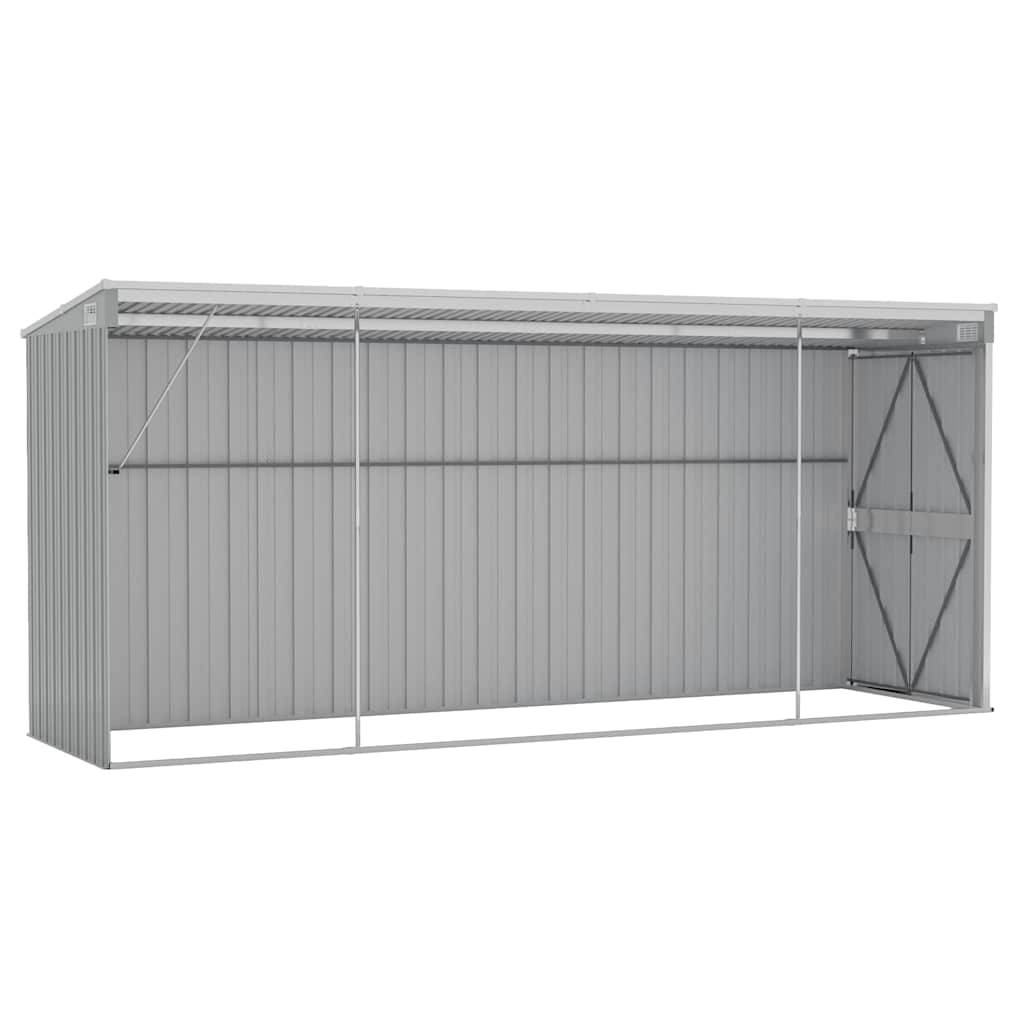 Vidaxl - Abri de jardin mural Gris 118x382x178 cm Acier galvanisé 4.5m² vidaXL 316230 - Image 7