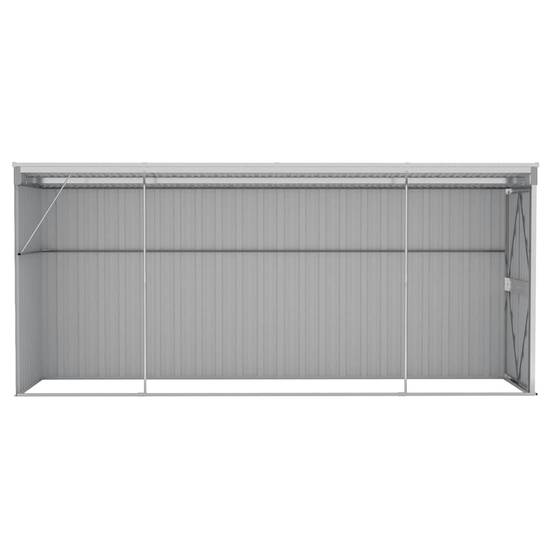 Vidaxl - Abri de jardin mural Gris 118x382x178 cm Acier galvanisé 4.5m² vidaXL 316230 - Image 4