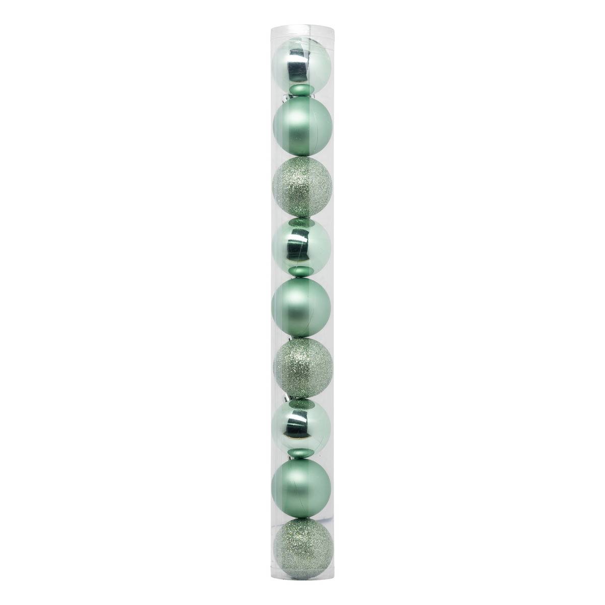 Fééric Lights & Christmas - Déco de sapin Lot de 9 Boules de Noël D 6 cm - Vert Amande - Image 1