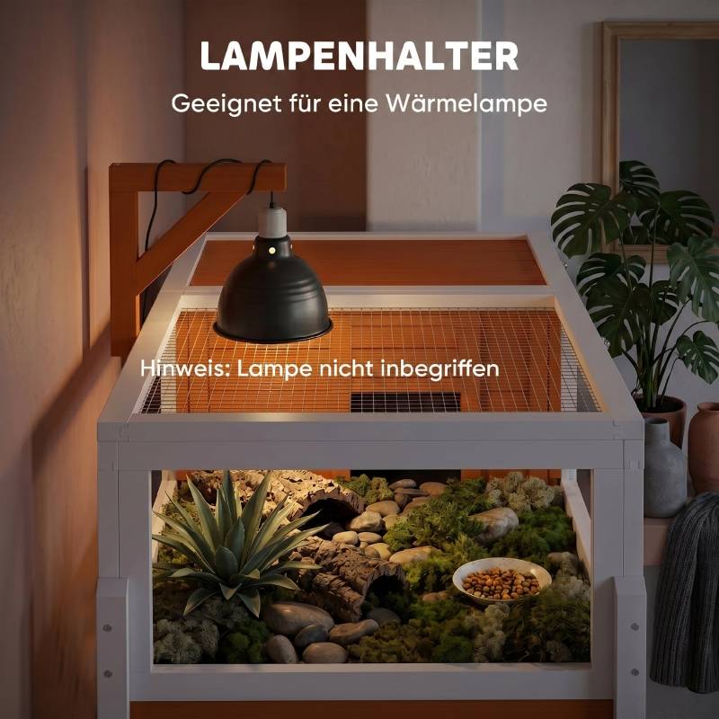 ComfortXL - Maison tortue en bois 104 x 53 x 82 cm blanc orange avec fenêtre et support de lampe - ComfortXL Outdoor Living - Image 7