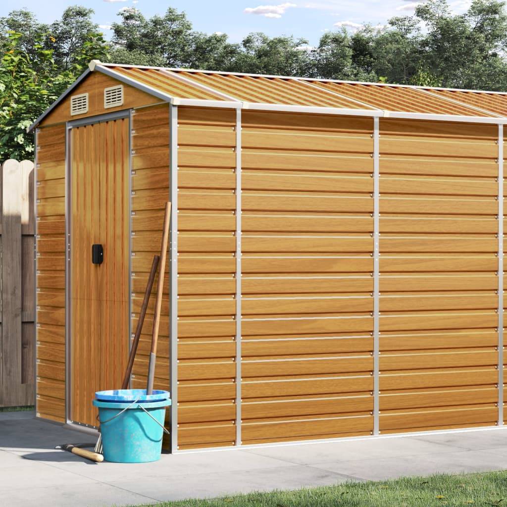 Vidaxl - Abri de jardin marron clair 191x470x198 cm acier galvanisé vidaXL 3188279 - Image 1