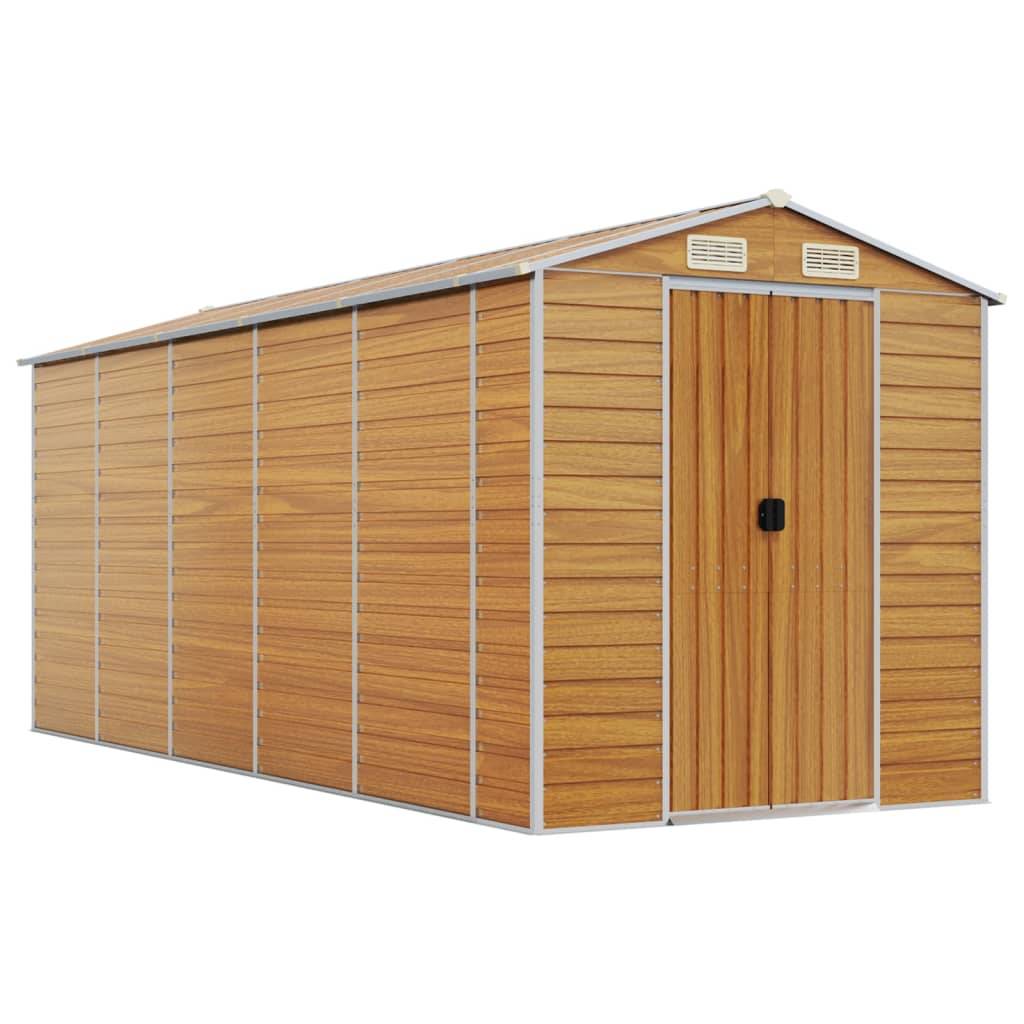 Vidaxl - Abri de jardin marron clair 191x470x198 cm acier galvanisé vidaXL 3188279 - Image 2