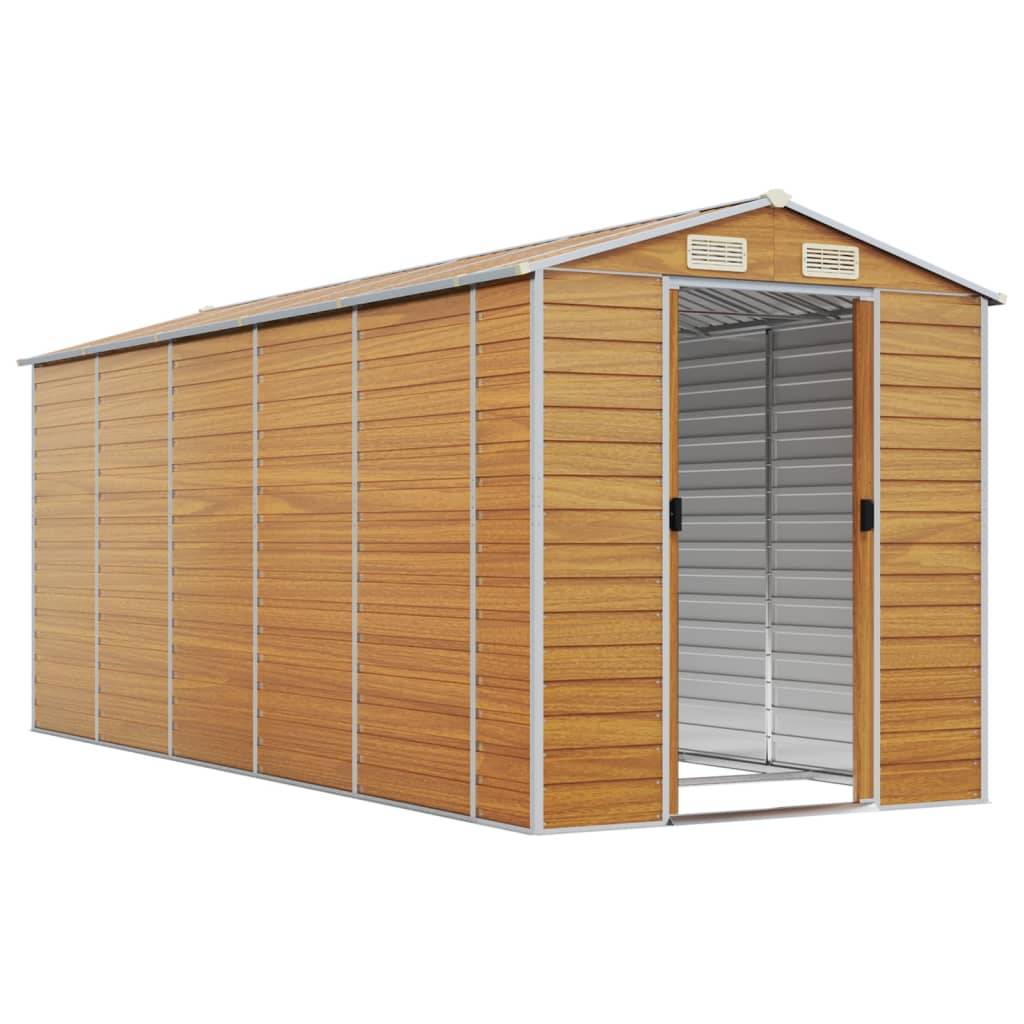 Vidaxl - Abri de jardin marron clair 191x470x198 cm acier galvanisé vidaXL 3188279 - Image 9