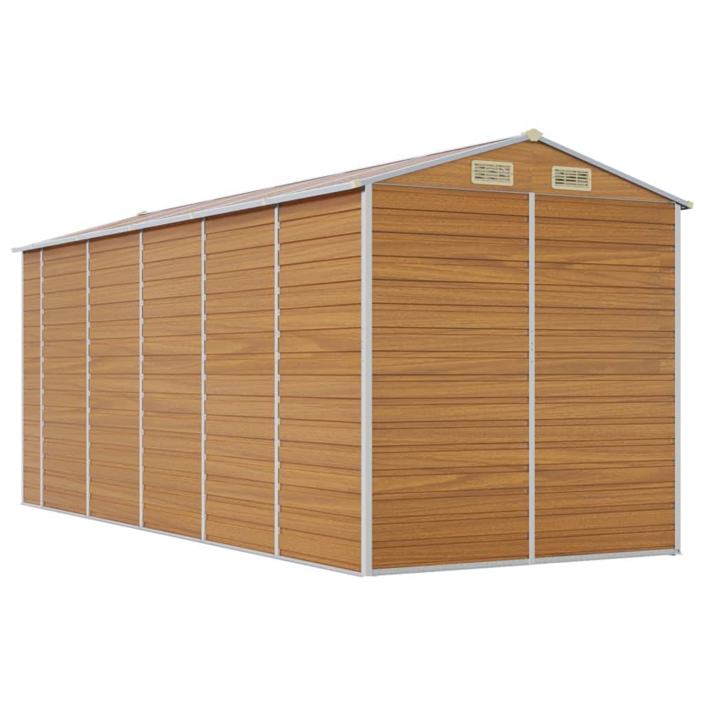 Vidaxl - Abri de jardin marron clair 191x470x198 cm acier galvanisé vidaXL 3188279 - Image 8