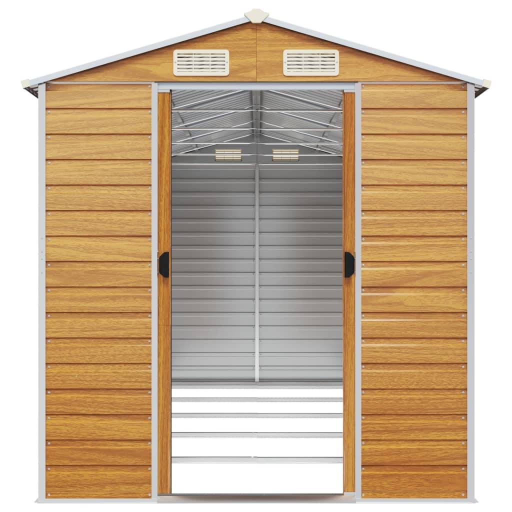 Vidaxl - Abri de jardin marron clair 191x470x198 cm acier galvanisé vidaXL 3188279 - Image 6