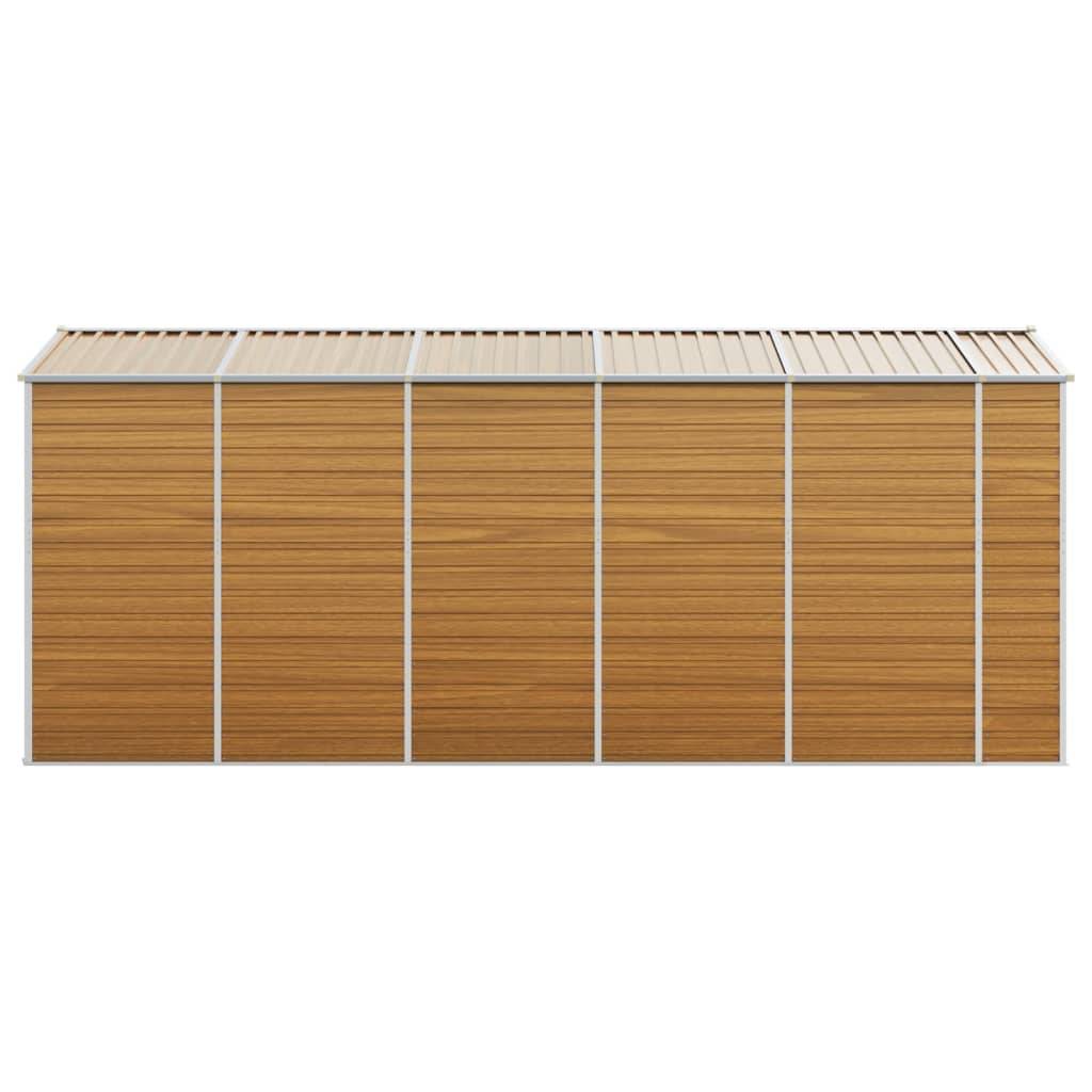 Vidaxl - Abri de jardin marron clair 191x470x198 cm acier galvanisé vidaXL 3188279 - Image 7