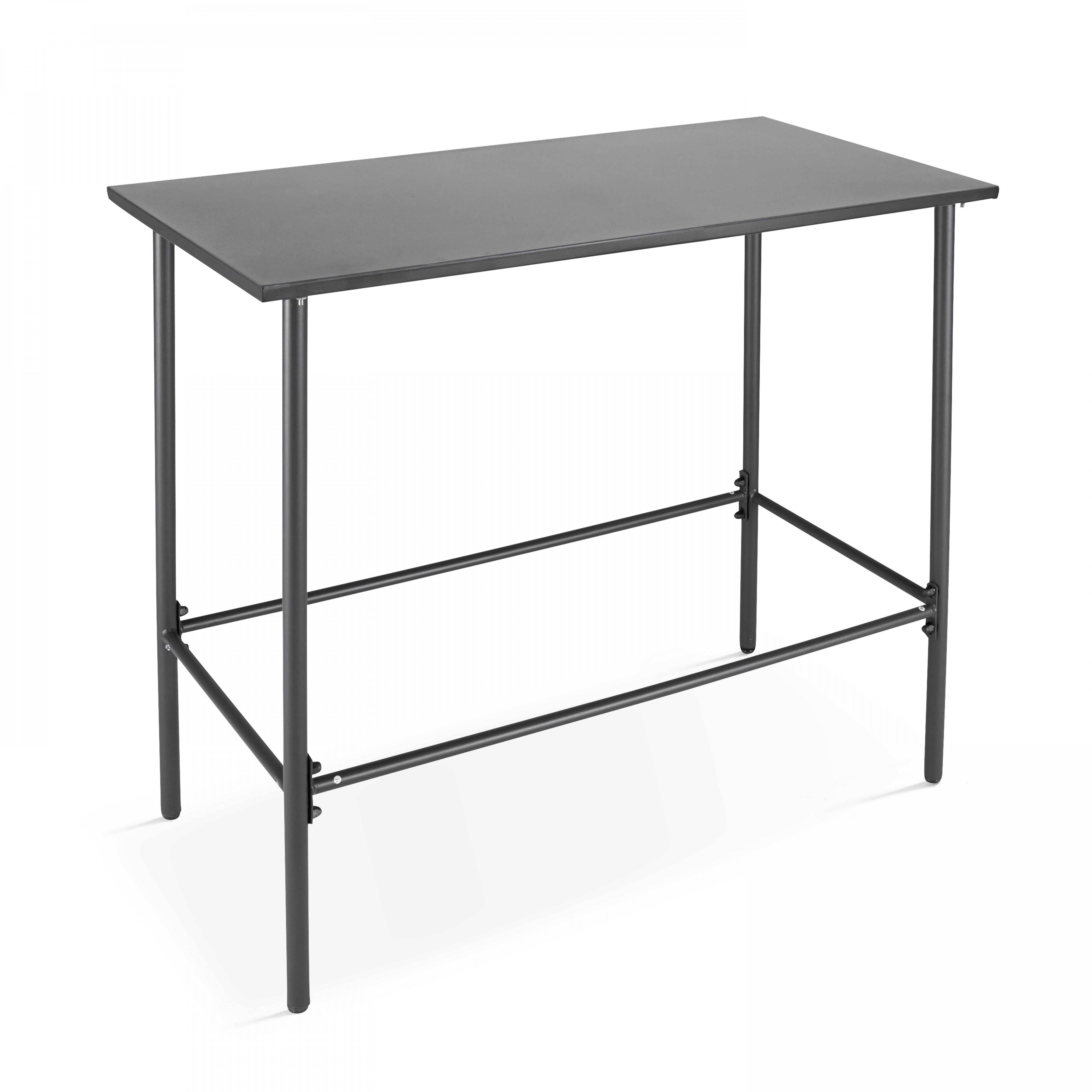 Oviala - Ensemble table haute et 4 chaises de bar en métal gris Palavas - Oviala - Image 2