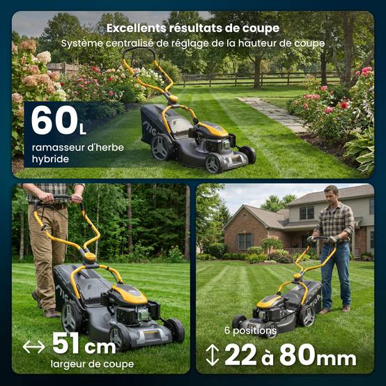 Stiga - Tondeuse Combi 553 S, 166cc, largeur 51cm, bac 60L, 3 en 1 - STIGA - Image 4