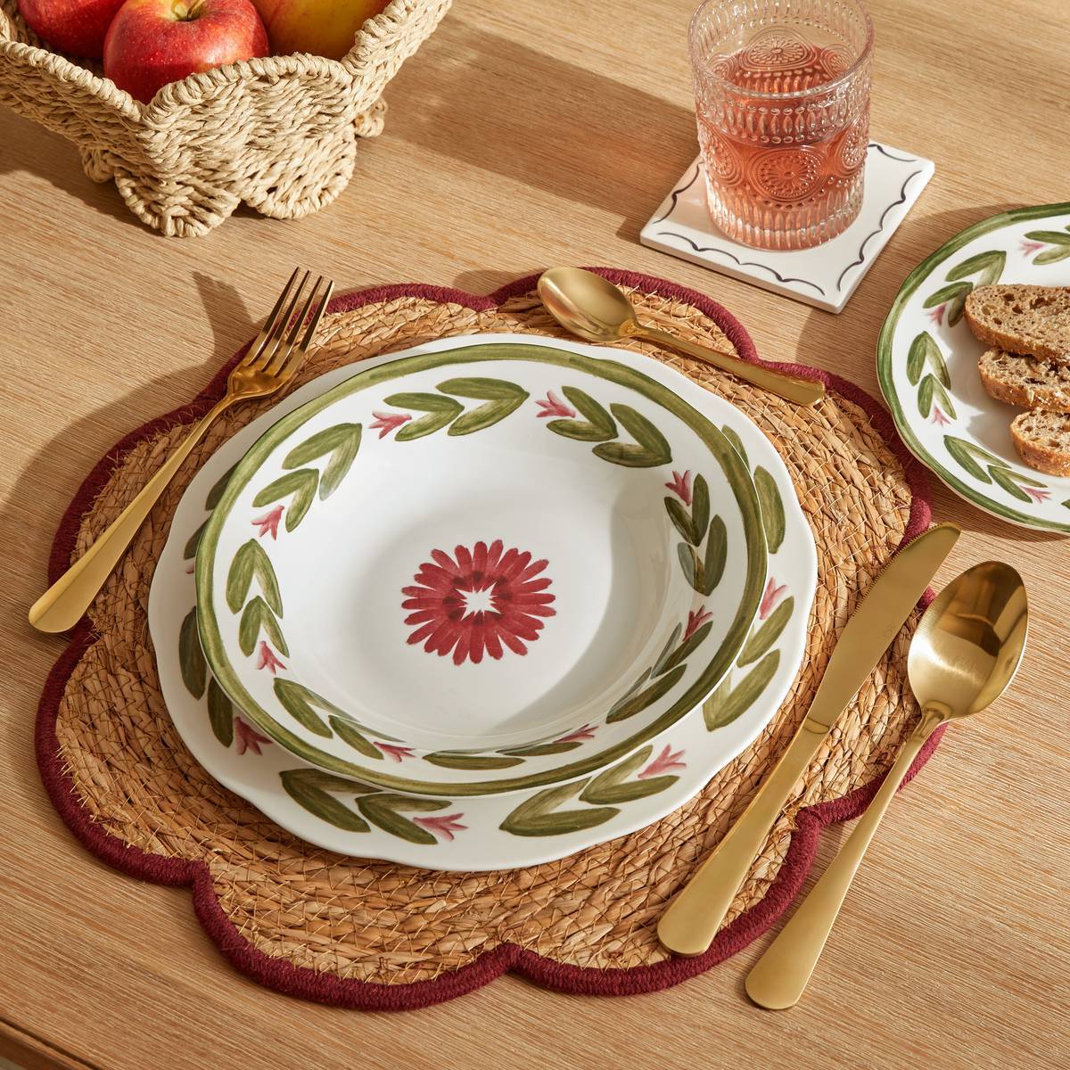 Atmosphera - Lot de 6 assiettes creuses Mona ronde D.22,3cm vert - Atmosphera Créateur d'intérieur - Image 1