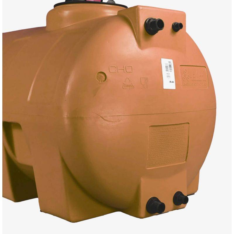 Cuve récupération eau de pluie 300L - Réservoir aérien horizontal Terracotta - Polyéthylène - ELBI CHO - Image 4