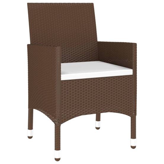 Vidaxl - Ensemble à manger de jardin 3pcs Résine tressée Marron vidaXL 3058461 - Image 6