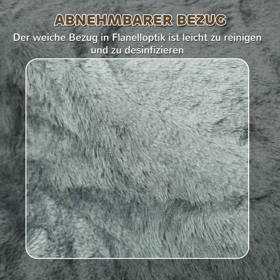 Escalier animaux pliable, 3 marches, housse peluche lavable, panneau, 46x35x35cm, gris clair - Image 7
