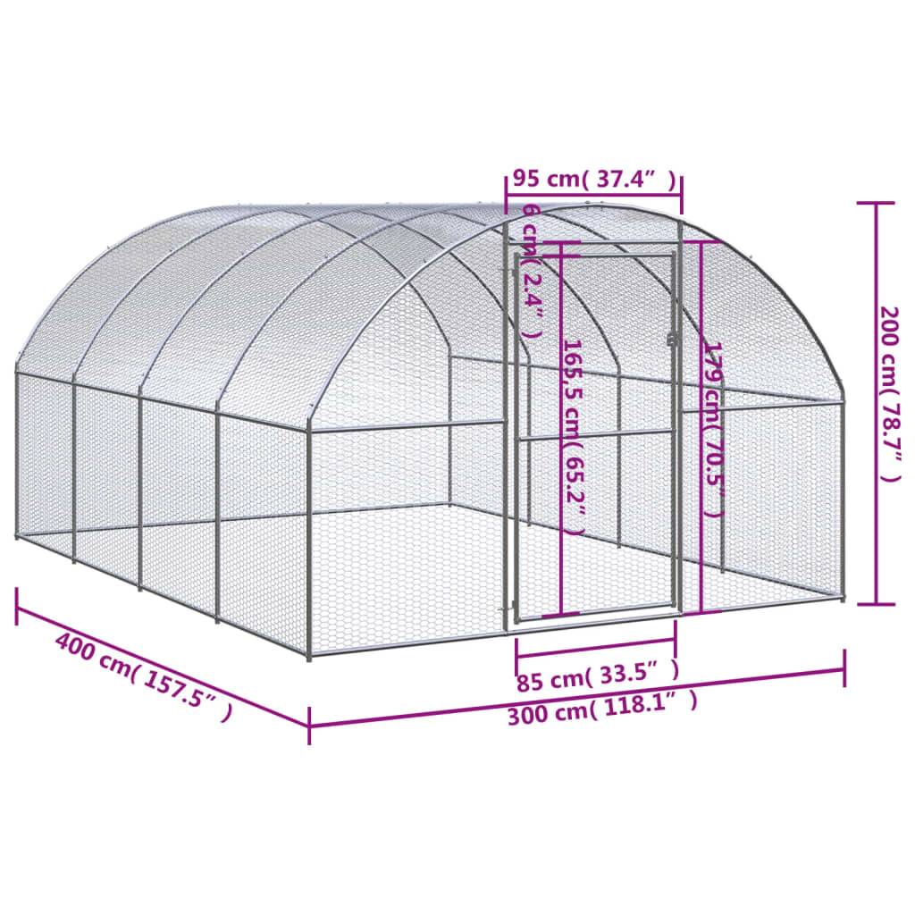 Poulailler acier argent  3 x 4 x 2 m  - Prolenta premium p3211.2 - Image 7