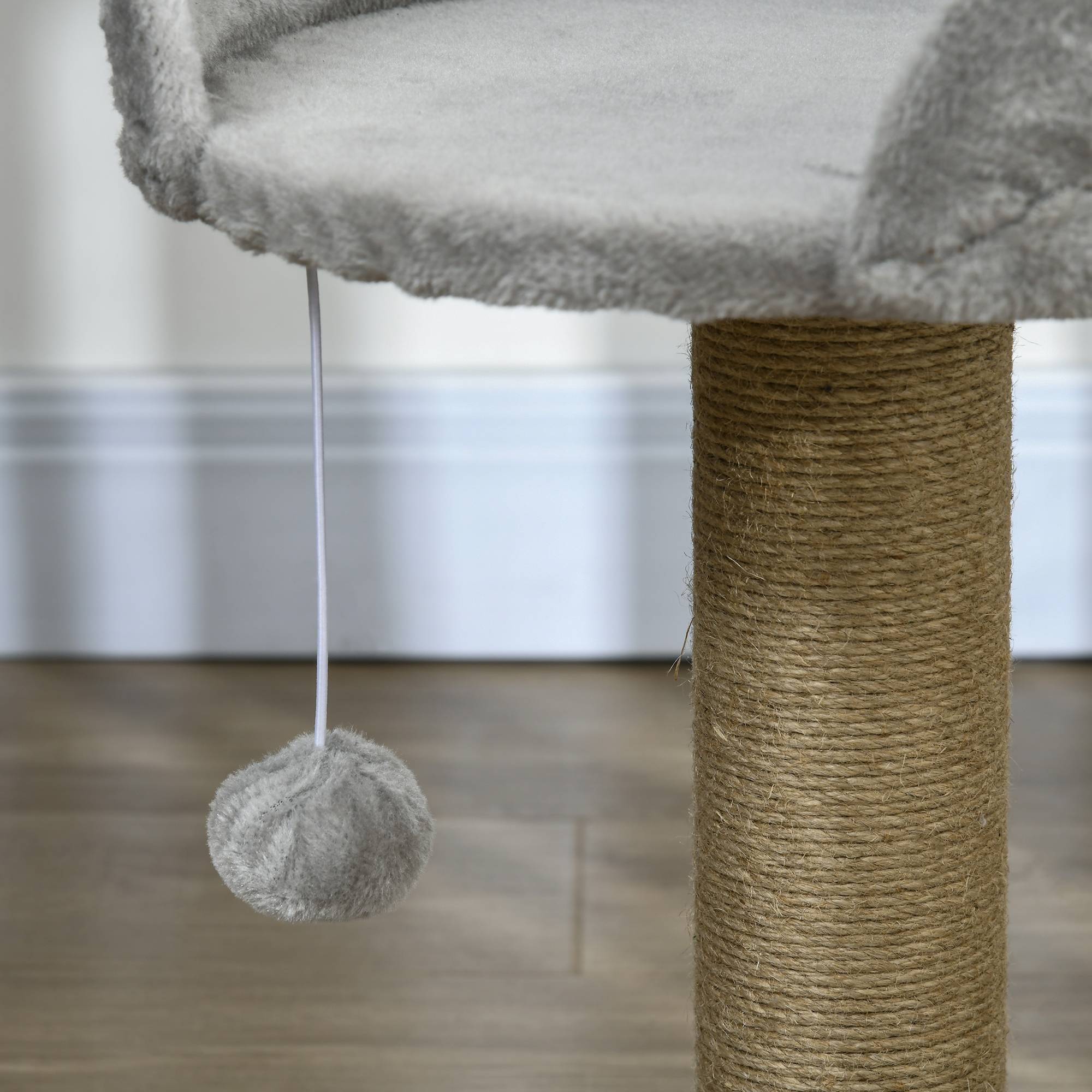 Arbre à chat jute et peluche gris 40 x 40 x 49 cm - PANGIVO - Image 10