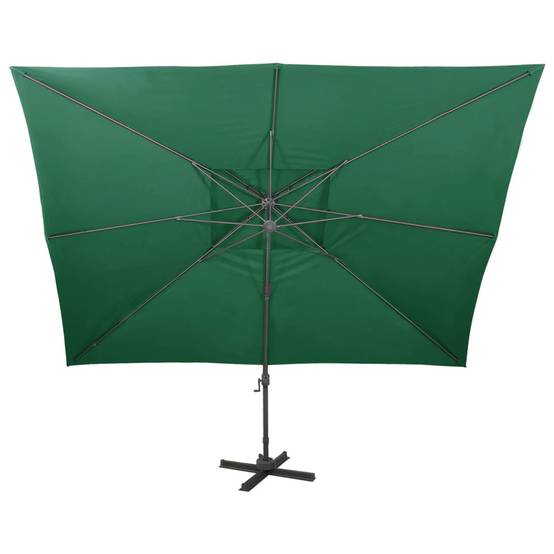 Parasol déporté aluminium vert 400 x 300 x 274 cm - PANGIVO - Image 3