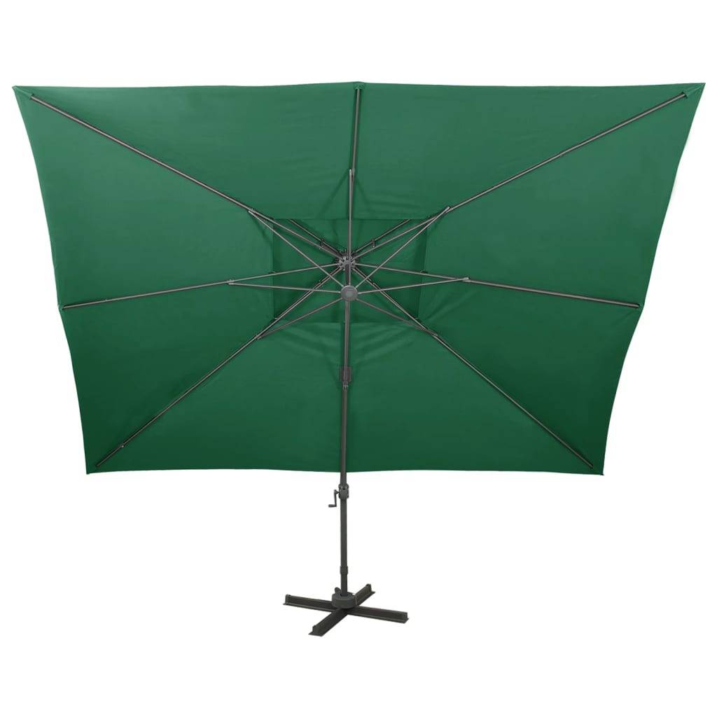 Parasol déporté aluminium vert 400 x 300 x 274 cm - PANGIVO - Image 3