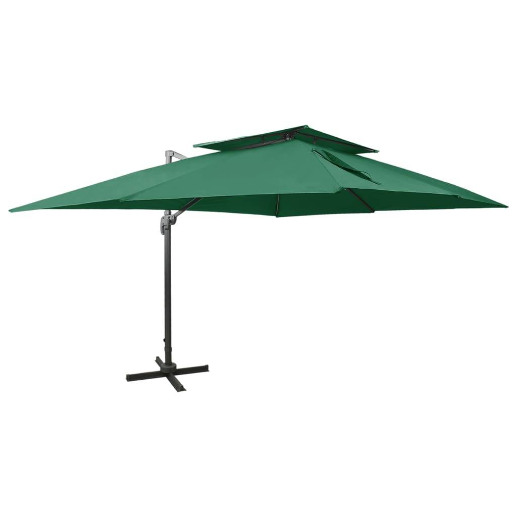 Parasol déporté aluminium vert 400 x 300 x 274 cm - PANGIVO - Image 1