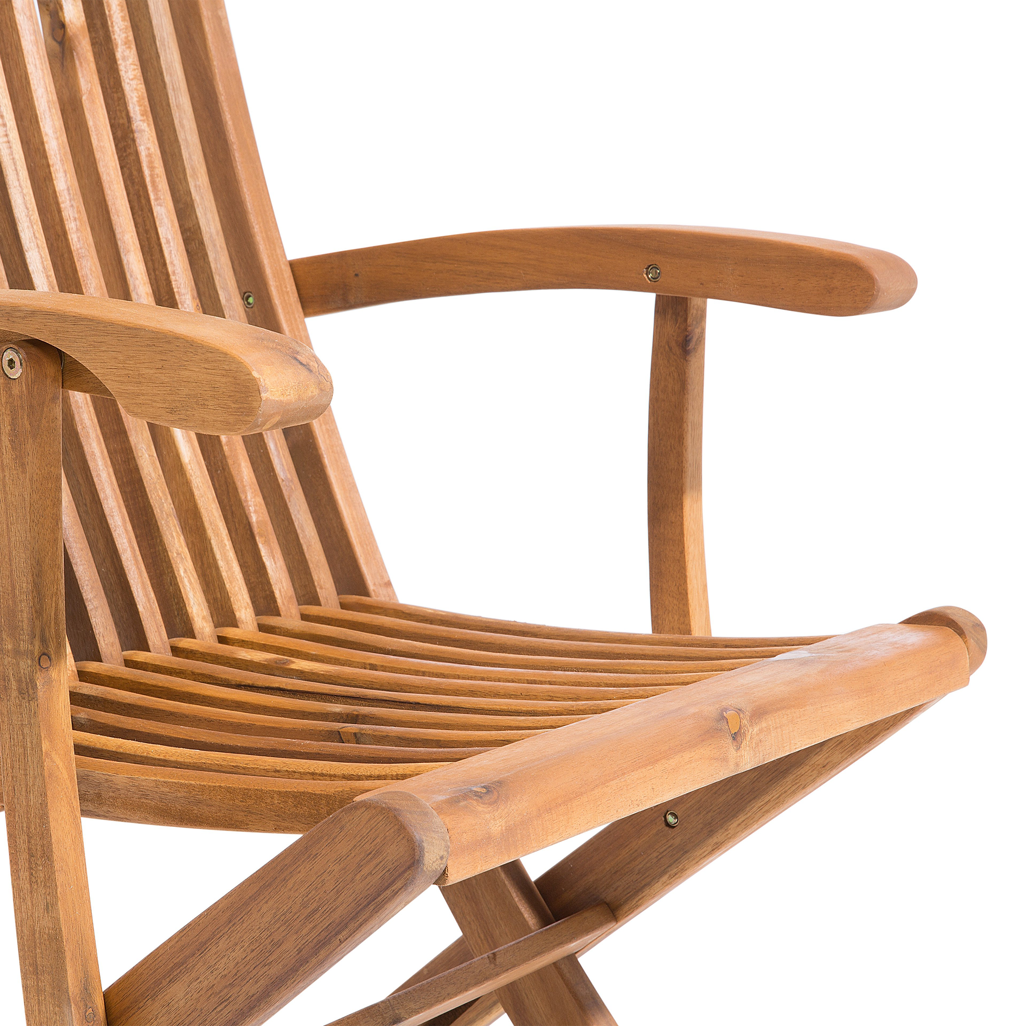 Beliani - Lot 2 Chaises de Jardin Pliables en Bois d'Acacia avec Coussins d'Assise Gris Foncés Confort et Design pour Terrasse au Style Campagne Beliani - Image 6