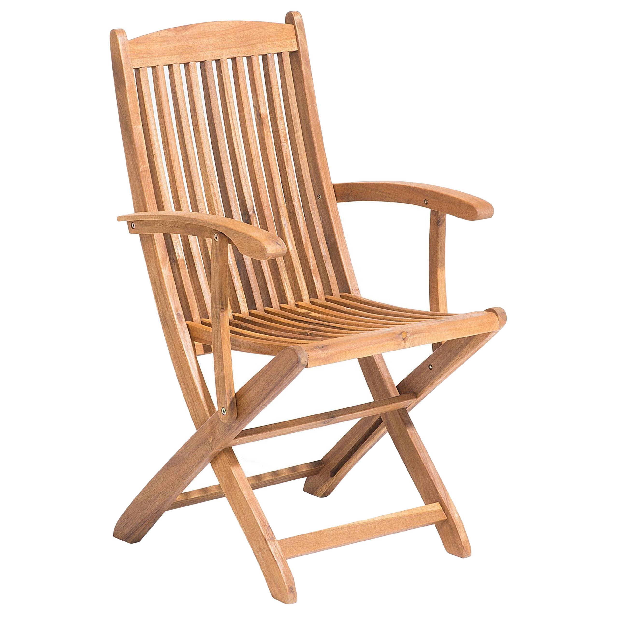 Beliani - Lot 2 Chaises de Jardin Pliables en Bois d'Acacia avec Coussins d'Assise Gris Foncés Confort et Design pour Terrasse au Style Campagne Beliani - Image 4