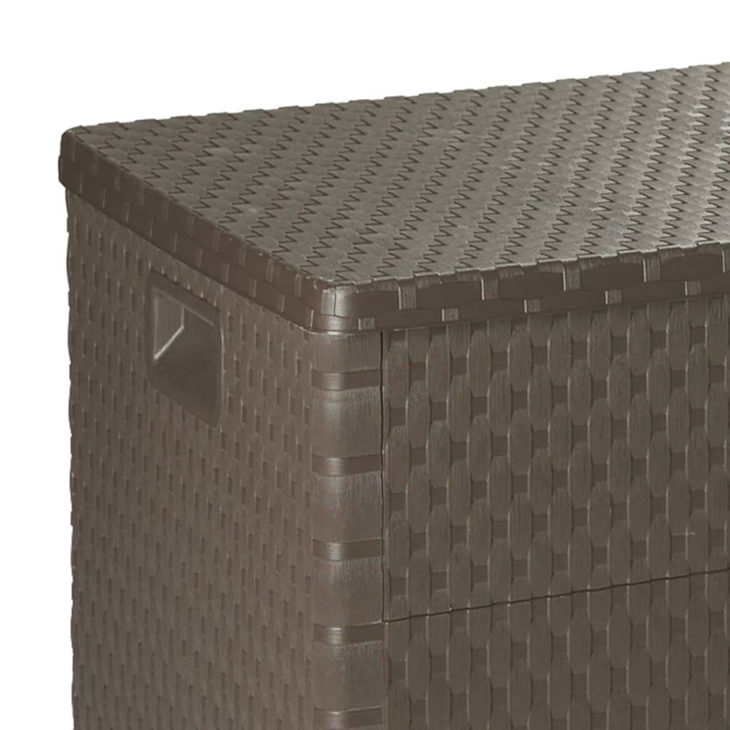 Boîte à coussins coffre de rangement de jardin résine tressée 120 x 56 x 63 cm pp rotin - Image 2