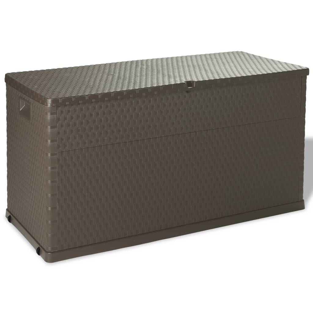 Boîte à coussins coffre de rangement de jardin résine tressée 120 x 56 x 63 cm pp rotin - Image 1