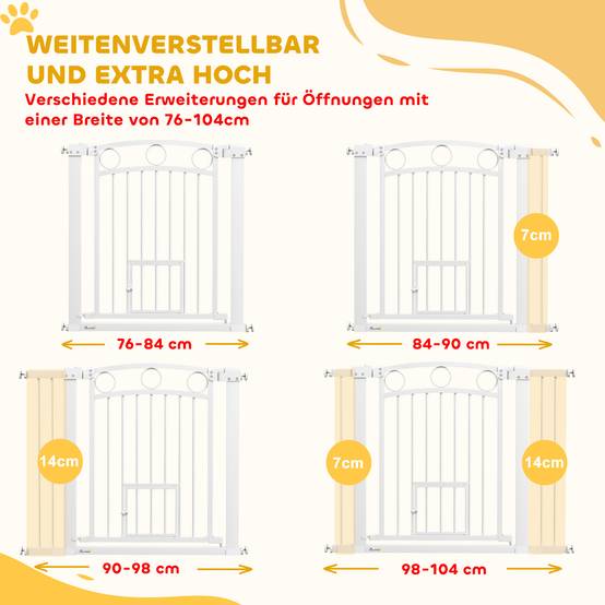 Barrière de sécurité intérieur extensible 104 x 5 x 77 cm métal et plastique blanc - PANGIVO - Image 4