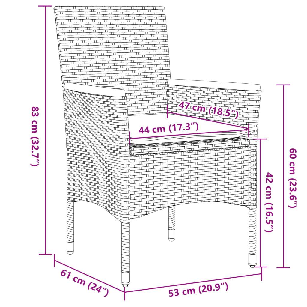 ComfortXL - Set Bistrot de Jardin 2 Personnes Table en Verre Résine Tressée Beige avec Coussins Crème pour Balcon Beige 80cm – ComfortXL Outdoor Living - Image 8