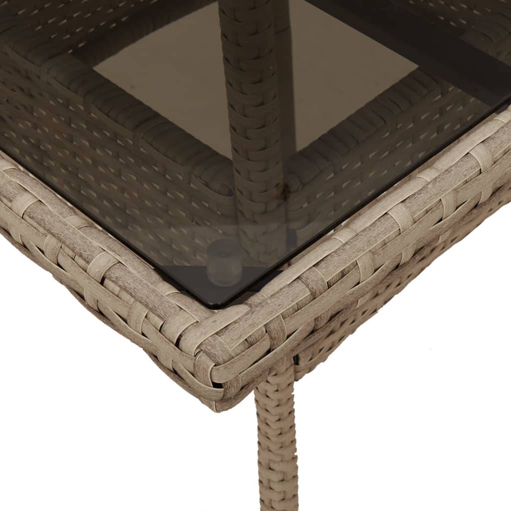 ComfortXL - Set Bistrot de Jardin 2 Personnes Table en Verre Résine Tressée Beige avec Coussins Crème pour Balcon Beige 80cm – ComfortXL Outdoor Living - Image 6