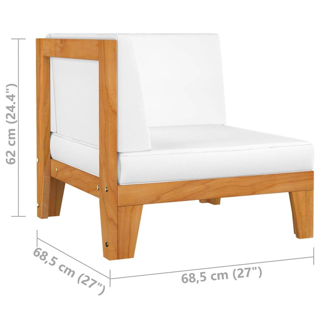 Helloshop26 - Salon de jardin meuble d'extérieur ensemble de mobilier 12 pièces avec coussins bois d'acacia solide - Image 7