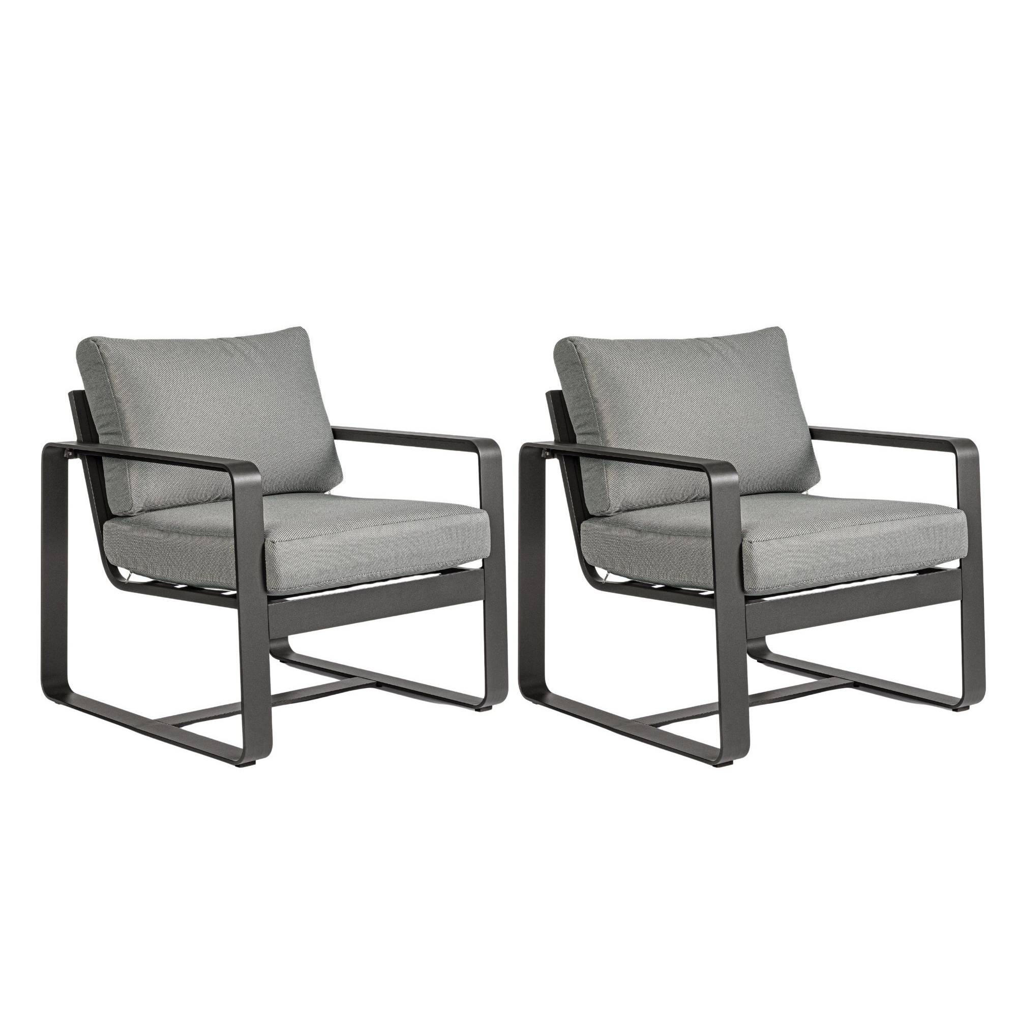 Autre - Fauteuil de jardin en aluminium et tissu (lot de 2) - ETRETAT - Image 1