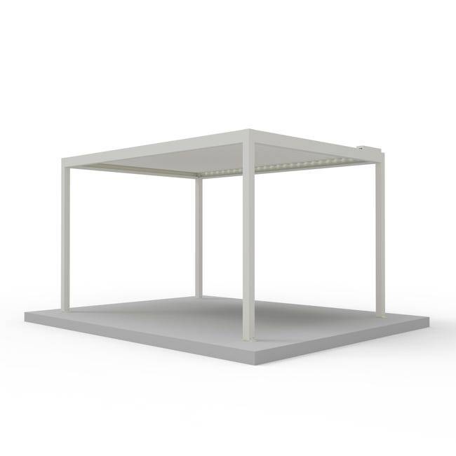 Pergola Bioclimatique Autoportante Motorisée Éclairée Aluminium 4x3 Blanc SV ORIAL France - Image 4