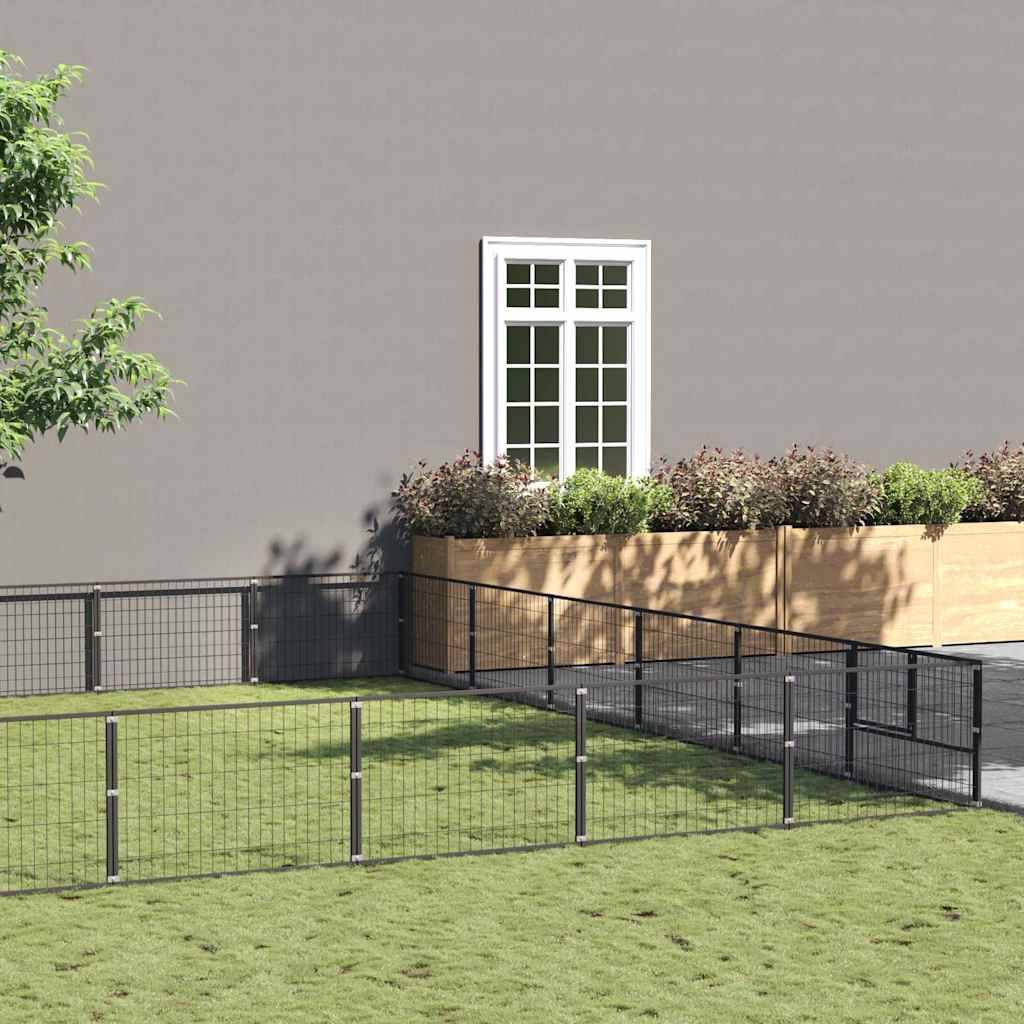 Vidaxl - Chenil Noir 36 m² Acier vidaXL 3082169 - Image 1