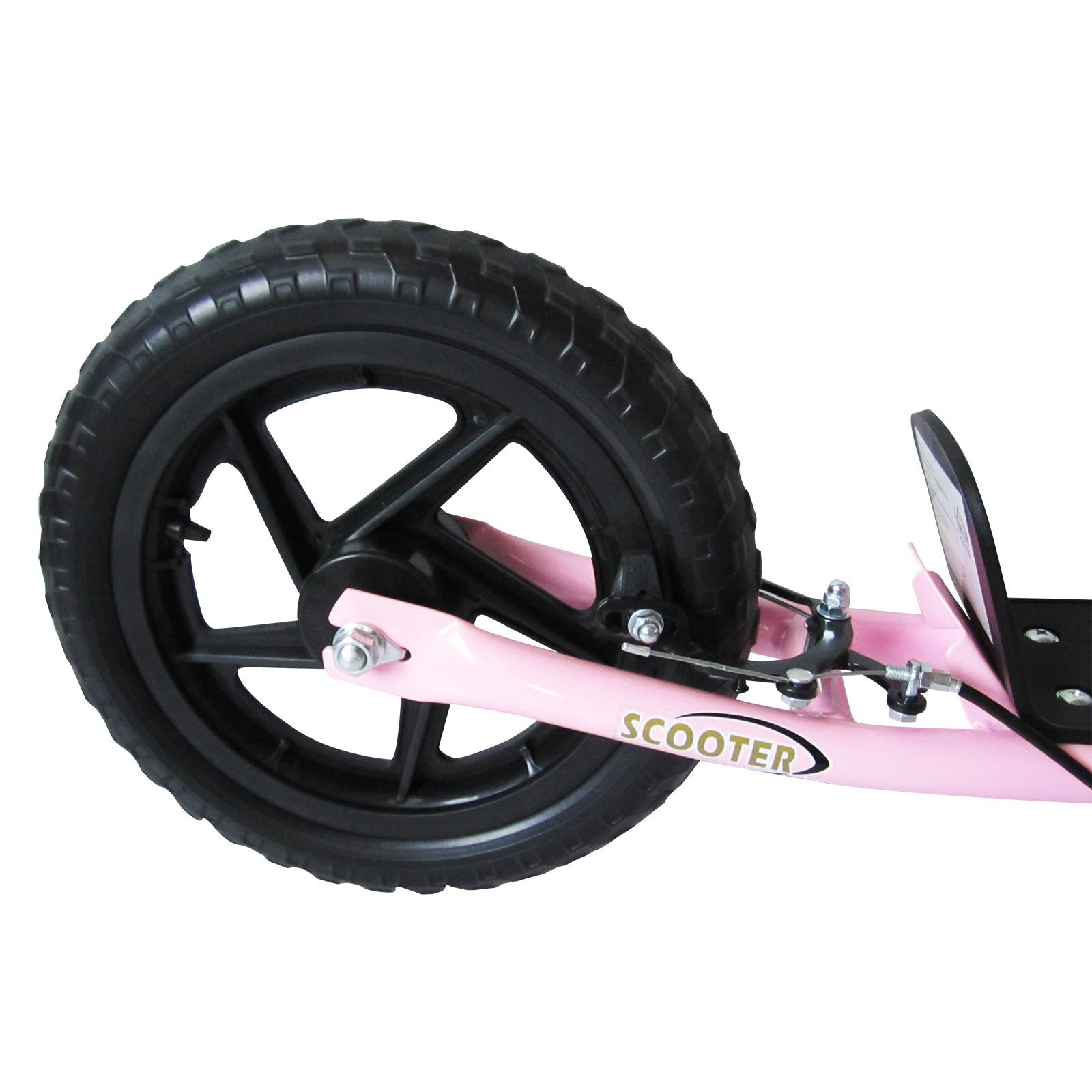 Trottinette enfant patinette pneus 30 cm Hauteur Guidon réglable poignée Frein et béquille Acier pour enfants à partir de 5 ans Rose - Image 10