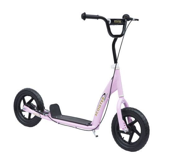 Trottinette enfant patinette pneus 30 cm Hauteur Guidon réglable poignée Frein et béquille Acier pour enfants à partir de 5 ans Rose - Image 2