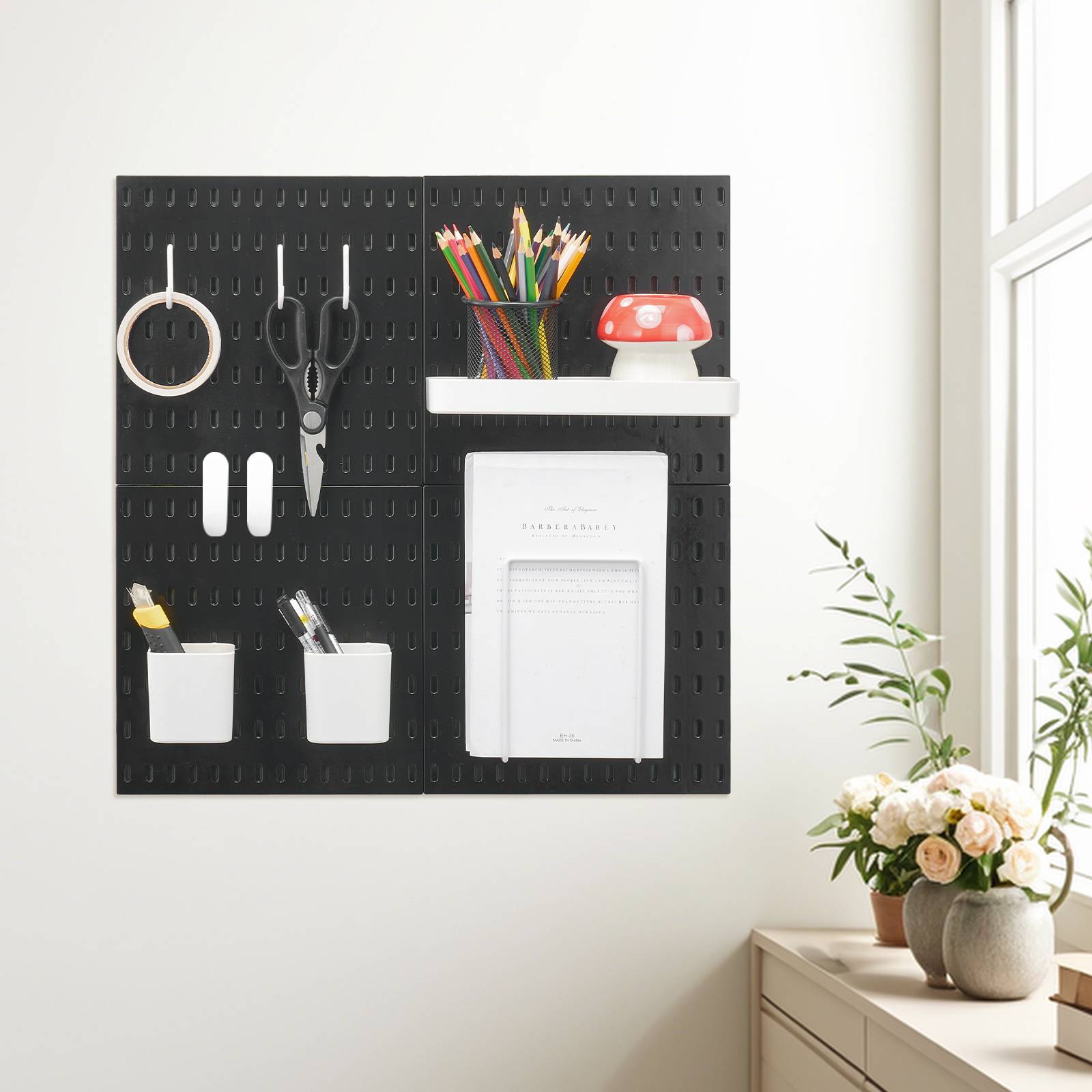 Vevor - VEVOR Panneau perforé mural 280x280mm, plastique, 4 panneaux, noir. - Image 8