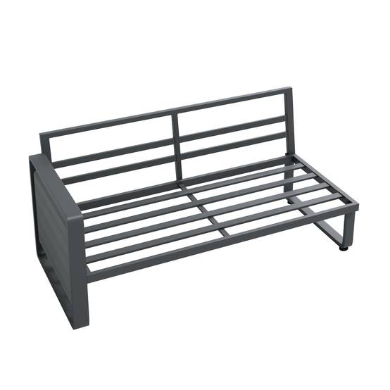 Salon de jardin angle métal et corde terrasse extérieur modulable 7 places gris - ComfortXL Outdoor Living - Image 8