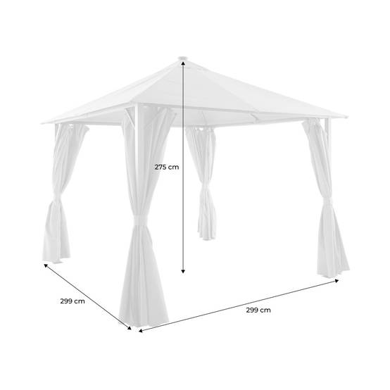 Tonnelle 3x3m aluminium effet bois avec rideaux et led anthracite - Veluna | sweeek - Image 3