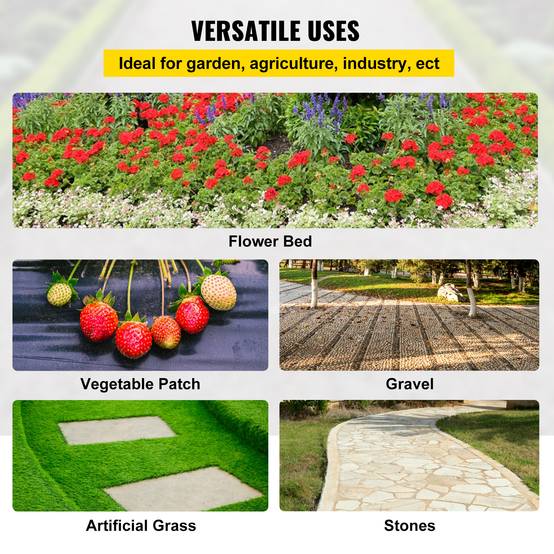 VEVOR Toile tissée jardin 91 m, anti-mauvaises herbes, anti-UV, pour allées, terrasses et potagers. - Image 6