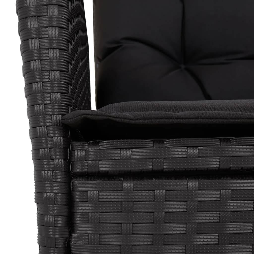 ComfortXL - Salon de Jardin Noir 8 Personnes, Table Rectangulaire 200cm et 8 Fauteuils en Résine Tressée Inclinables – ComfortXL Outdoor Living - Image 6