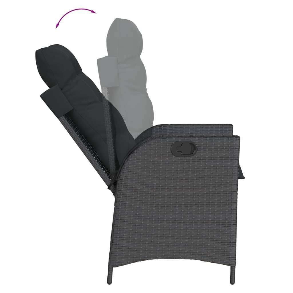 ComfortXL - Salon de Jardin Noir 8 Personnes, Table Rectangulaire 200cm et 8 Fauteuils en Résine Tressée Inclinables – ComfortXL Outdoor Living - Image 4
