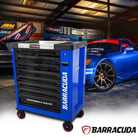 Servante d'atelier/ Chariot Barracuda Tools XXL RACING 9 tiroirs 8 outillés - 4 roues, 2 freins, Chariot MECANICIEN, GARAGISTE - Image 4