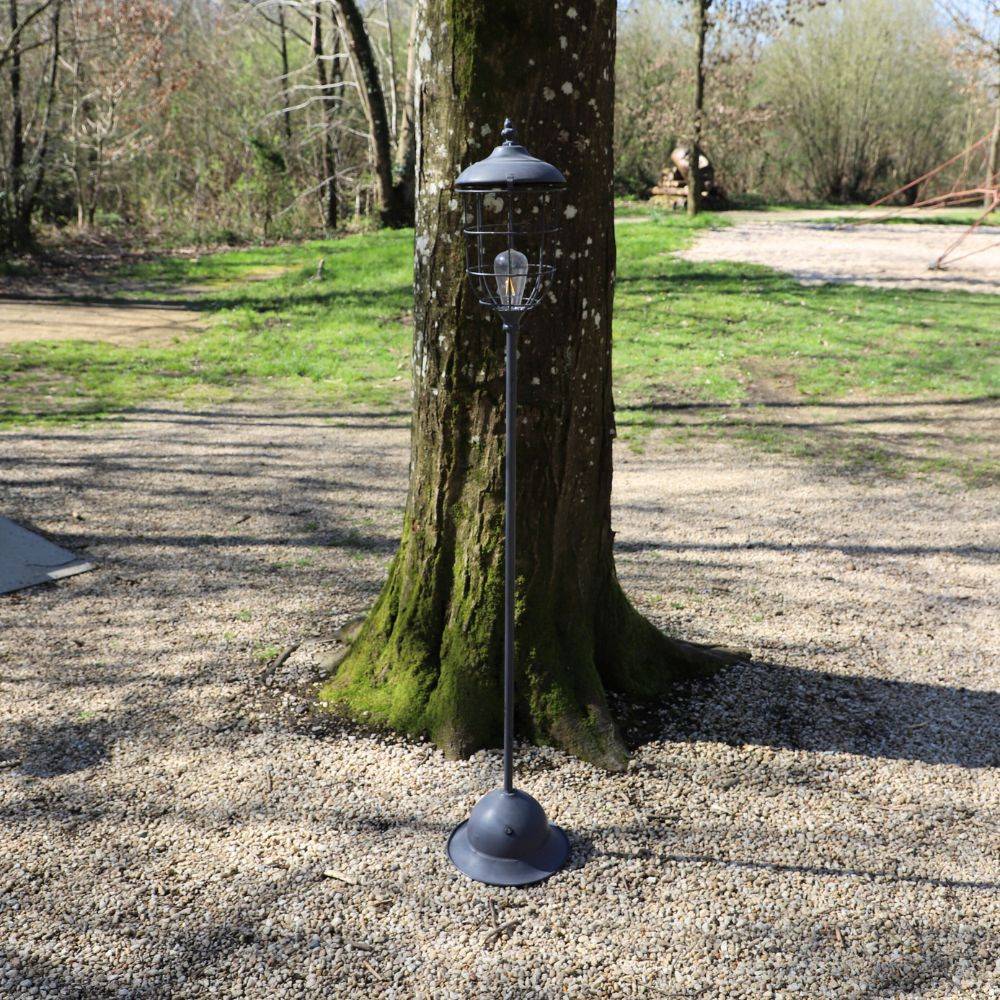 Lampadaire luminaire salon industriel rétro sur pied LED métal gris 140cm Chemin de campagne - Image 2